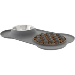 Frisco Silicone Slow Feeder Mat With Stainless Steel Bowl -Pet Dog Supply Store 215983 PT2. AC SS1800 V1591020078