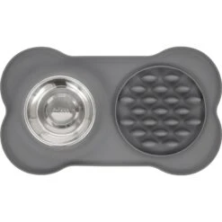 Frisco Silicone Slow Feeder Mat With Stainless Steel Bowl -Pet Dog Supply Store 215983 PT3. AC SS1800 V1591020073
