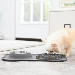 Frisco Silicone Slow Feeder Mat With Stainless Steel Bowl -Pet Dog Supply Store 215983 PT6. AC SS1800 V1605666801