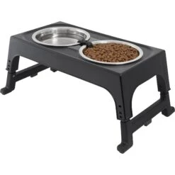 Frisco Stainless Steel Bowls With Adjustable Elevated Holder -Pet Dog Supply Store 216015 PT2. AC SS1800 V1591020383