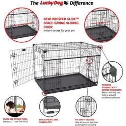 Lucky Dog Sliding Double Door Wire Dog Crate -Pet Dog Supply Store 217625 PT6. AC SS1800 V1580827515