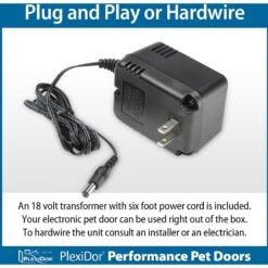 PlexiDor Performance Pet Doors Electronic Door Mounted Dog & Cat Door, Large -Pet Dog Supply Store 218335 PT5. AC SS1800 V1597089667