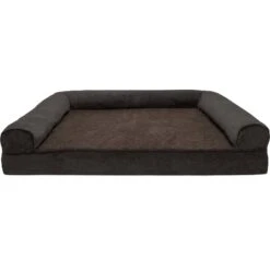 FurHaven Faux Fleece Memory Top Bolster Dog Bed With Removable Cover -Pet Dog Supply Store 222956 PT2. AC SS1800 V1606786950
