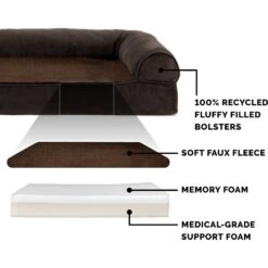 FurHaven Faux Fleece Memory Top Bolster Dog Bed With Removable Cover -Pet Dog Supply Store 222956 PT5. AC SS1800 V1606782443