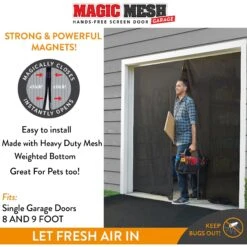 Magic Mesh Hands-Free Garage Screen Dog & Cat Door -Pet Dog Supply Store 223420 PT2. AC SS1800 V1583523552