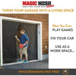 Magic Mesh Hands-Free Garage Screen Dog & Cat Door -Pet Dog Supply Store 223420 PT4. AC SS1800 V1583523494