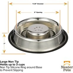 Neater Pets Non-Skid Non-Tip Stainless Steel Slow Feeder Dog Bowl 14 Neater Pets Non-Skid Non-Tip Stainless Steel Slow Feeder Dog Bowl -Pet Dog Supply Store 224737 PT4. AC SS1800 V1631138515