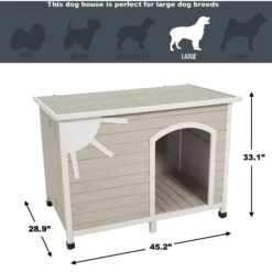 MidWest Eillo Folding Outdoor Wood Dog House, Beige 17 MidWest Eillo Folding Outdoor Wood Dog House, Beige -Pet Dog Supply Store 226370 PT7. AC SS1800 V1583958816