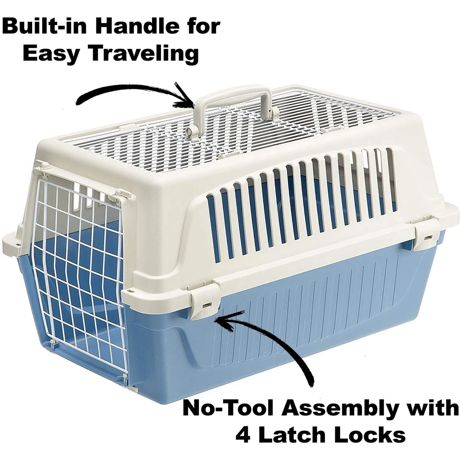 Ferplast ATLAS Two Door Top Load Plastic Dog & Cat Carrier 5 Ferplast ATLAS Two Door Top Load Plastic Dog & Cat Carrier - Image 3