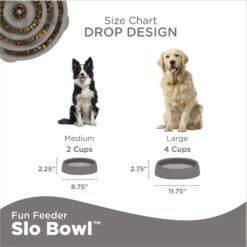 Outward Hound Fun Feeder Drop Dog Bowl, Grey -Pet Dog Supply Store 226744 PT3. AC SS1800 V1694457213