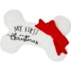 Frisco Holiday My First Christmas Bone Plush Squeaky Dog Toy -Pet Dog Supply Store 233166 MAIN. AC SS1800 V1694813841