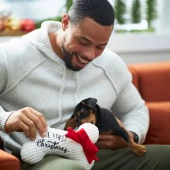 Frisco Holiday My First Christmas Bone Plush Squeaky Dog Toy -Pet Dog Supply Store 233166 PT2. AC SS1800 V1601304755