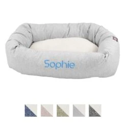 Majestic Pet Palette Heathered Sherpa Personalized Bagel Cat & Dog Bed