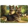 Bungalow Flooring German Shepherds & Chickens Dog Dinner Mat, 36 X 23-in -Pet Dog Supply Store 235673 MAIN. AC SS1800 V1591390316