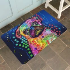 Bungalow Flooring Pug By Dean Russo Place Dog Mat, 36 X 23-in -Pet Dog Supply Store 235689 PT2. AC SS1800 V1615338725