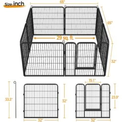 Yaheetech 8-Panel Dog Exercise Pen, Black -Pet Dog Supply Store 242638 PT3. AC SS1800 V1687373900
