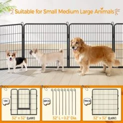 Yaheetech 8-Panel Dog Exercise Pen, Black -Pet Dog Supply Store 242638 PT4. AC SS1800 V1687375276