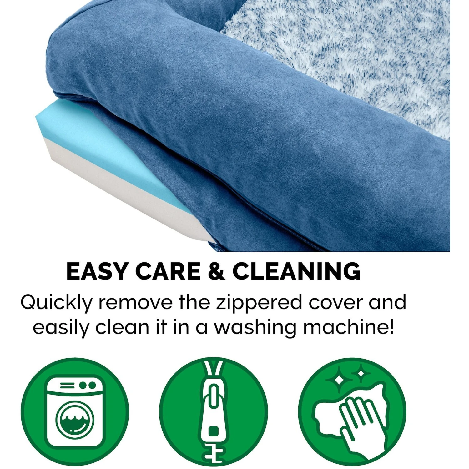 FurHaven Faux Fur & Suede Cooling Gel Sofa Dog & Cat Bed 10 FurHaven Faux Fur & Suede Cooling Gel Sofa Dog & Cat Bed - Image 8