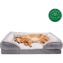 FurHaven Velvet Waves Perfect Comfort Cooling Gel Bolster Cat & Dog Bed With Removable Cover -Pet Dog Supply Store 244658 PT3. AC SS1800 V1602815779