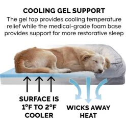 FurHaven Velvet Waves Perfect Comfort Cooling Gel Bolster Cat & Dog Bed With Removable Cover -Pet Dog Supply Store 244658 PT6. AC SS1800 V1602847890