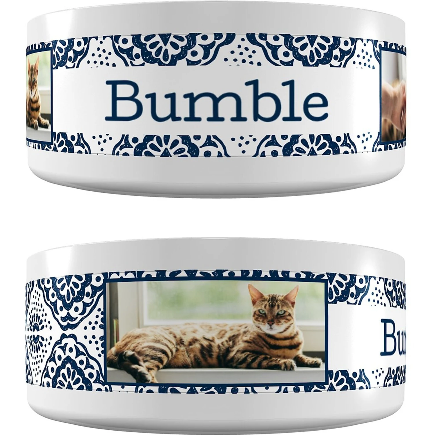 Frisco Boho Damask Ceramic Personalized Dog & Cat Bowl 3 Frisco Boho Damask Ceramic Personalized Dog & Cat Bowl