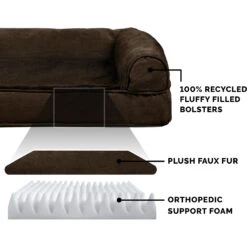 FurHaven Plush & Suede Convolute Orthopedic Bolster Cat & Dog Bed With Removable Cover & Liner -Pet Dog Supply Store 250981 PT4. AC SS1800 V1701932596