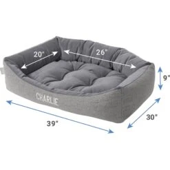 Frisco Rectangular Personalized Bolster Dog Bed W/Removable Cover, Dark Gray, X-Large 12 Frisco Rectangular Personalized Bolster Dog Bed W/Removable Cover, Dark Gray, X-Large -Pet Dog Supply Store 252611 PT2. AC SS1800 V1605134826
