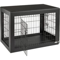 Frisco Double Door Furniture Style Dog Crate, Black -Pet Dog Supply Store 253026 PT5. AC SS1800 V1617644239