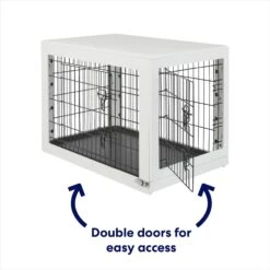 Frisco Double Door Furniture Style Dog Crate, White -Pet Dog Supply Store 253029 PT3. AC SS1800 V1617644305