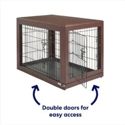Frisco Double Door Furniture Style Dog Crate, Brown -Pet Dog Supply Store 253033 PT3. AC SS1800 V1617644270