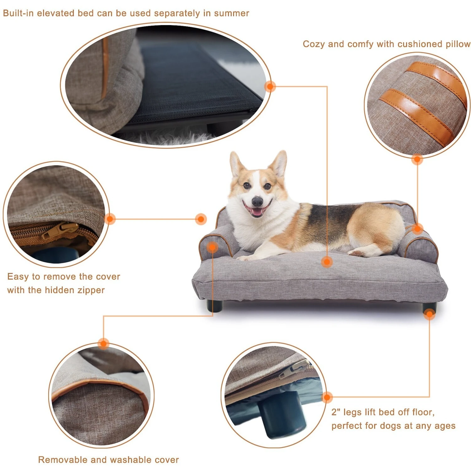 K1 Pet Design Wickman Sofa Pet Bed With Removable Cover 6 K1 Pet Design Wickman Sofa Pet Bed With Removable Cover - Image 4