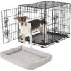 Frisco Fold & Carry Double Door Collapsible Wire Dog Crate & Frisco Gray Basket Weave Dog Crate Mat -Pet Dog Supply Store 255477 MAIN. AC SS1800 V1604096520