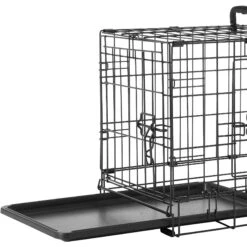 Frisco Fold & Carry Double Door Collapsible Wire Dog Crate & Frisco Gray Basket Weave Dog Crate Mat -Pet Dog Supply Store 255477 PT1. AC SS1800 V1604096502