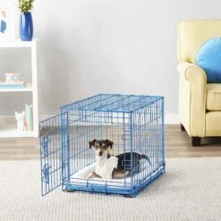 Frisco Fold & Carry Single Door Collapsible Wire Dog Crate & Frisco Quilted Plush Dog Crate Mat -Pet Dog Supply Store 255501 PT2. AC SS1800 V1604097714