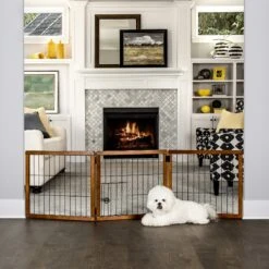 Carlson Pet Products 20-in Freestanding Dog Gate, Brown, Large
