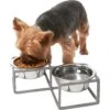 Frisco Elevated Diamond Stainless Steel Double Diner Dog & Cat Bowl