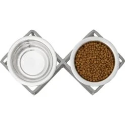 Frisco Elevated Diamond Stainless Steel Double Diner Dog & Cat Bowl -Pet Dog Supply Store 257147 PT3. AC SS1800 V1612367490