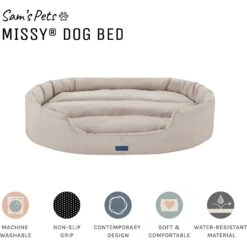 Sam's Pets Missy Round Dog Bed 13 Sam's Pets Missy Round Dog Bed -Pet Dog Supply Store 261832 PT2. AC SS1800 V1635095243