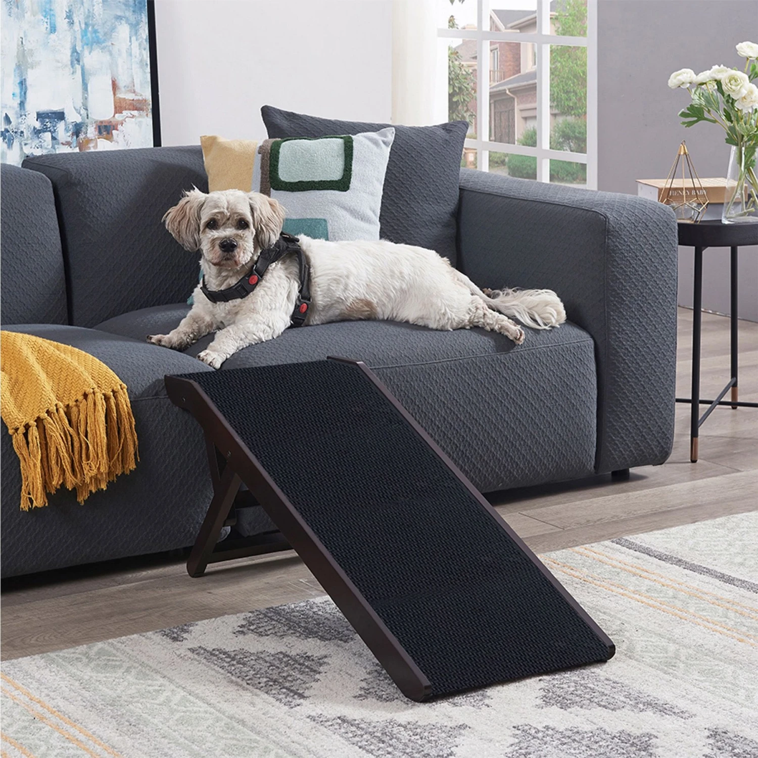 Unipaws Foldable Wooden Cat & Dog Ramp 3 Unipaws Foldable Wooden Cat & Dog Ramp