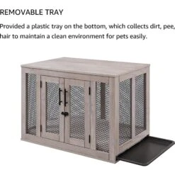 Unipaws Furniture Style Dog Crate, Weathered Gray -Pet Dog Supply Store 264632 PT5. AC SS1800 V1638232062
