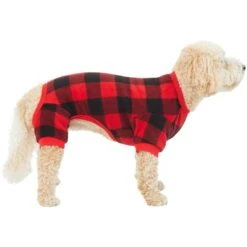 Frisco Dog & Cat Cozy Polar Fleece PJs, Red Plaid -Pet Dog Supply Store 268510 PT2. AC SS1800 V1637674301