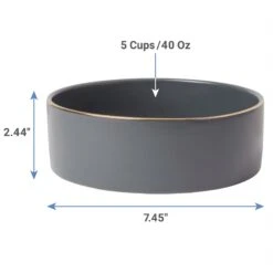 Frisco Modern Gold Rim Ceramic Dog & Cat Bowl -Pet Dog Supply Store 270187 PT1. AC SS1800 V1620913028