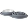 Frisco Silicone Stainless Steel Double Diner Slow Feeder Dog & Cat Bowl, Grey, 3 Cup 1 Frisco Silicone Stainless Steel Double Diner Slow Feeder Dog & Cat Bowl, Grey, 3 Cup -Pet Dog Supply Store 277549 MAIN. AC SS1800 V1627933934