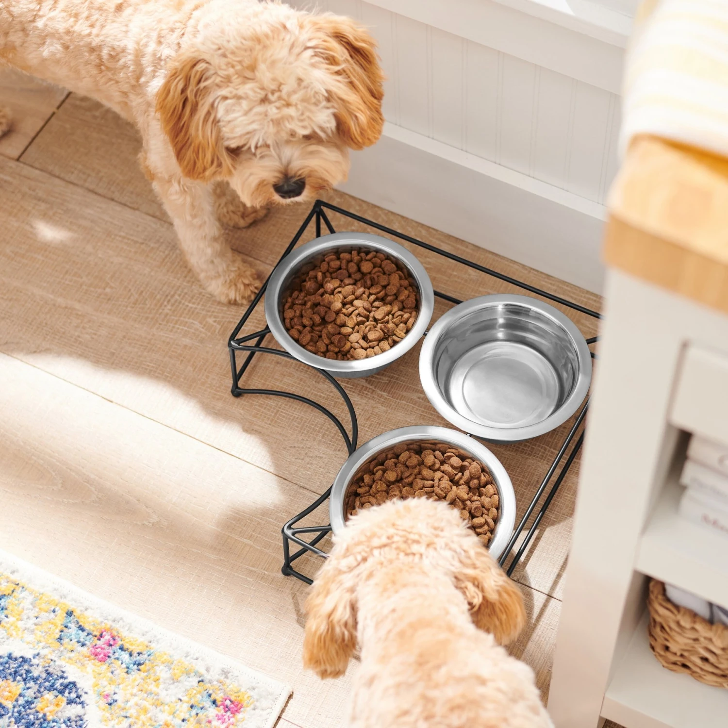 Frisco Multi Pet Feeding Corner 3-Bowls Stainless Steel Dog & Cat Bowl 5 Frisco Multi Pet Feeding Corner 3-Bowls Stainless Steel Dog & Cat Bowl - Image 3