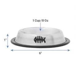 Frisco Fish Print Non-Skid Stainless Steel Dish Cat Bowl -Pet Dog Supply Store 277583 PT1. AC SS1800 V1628861789