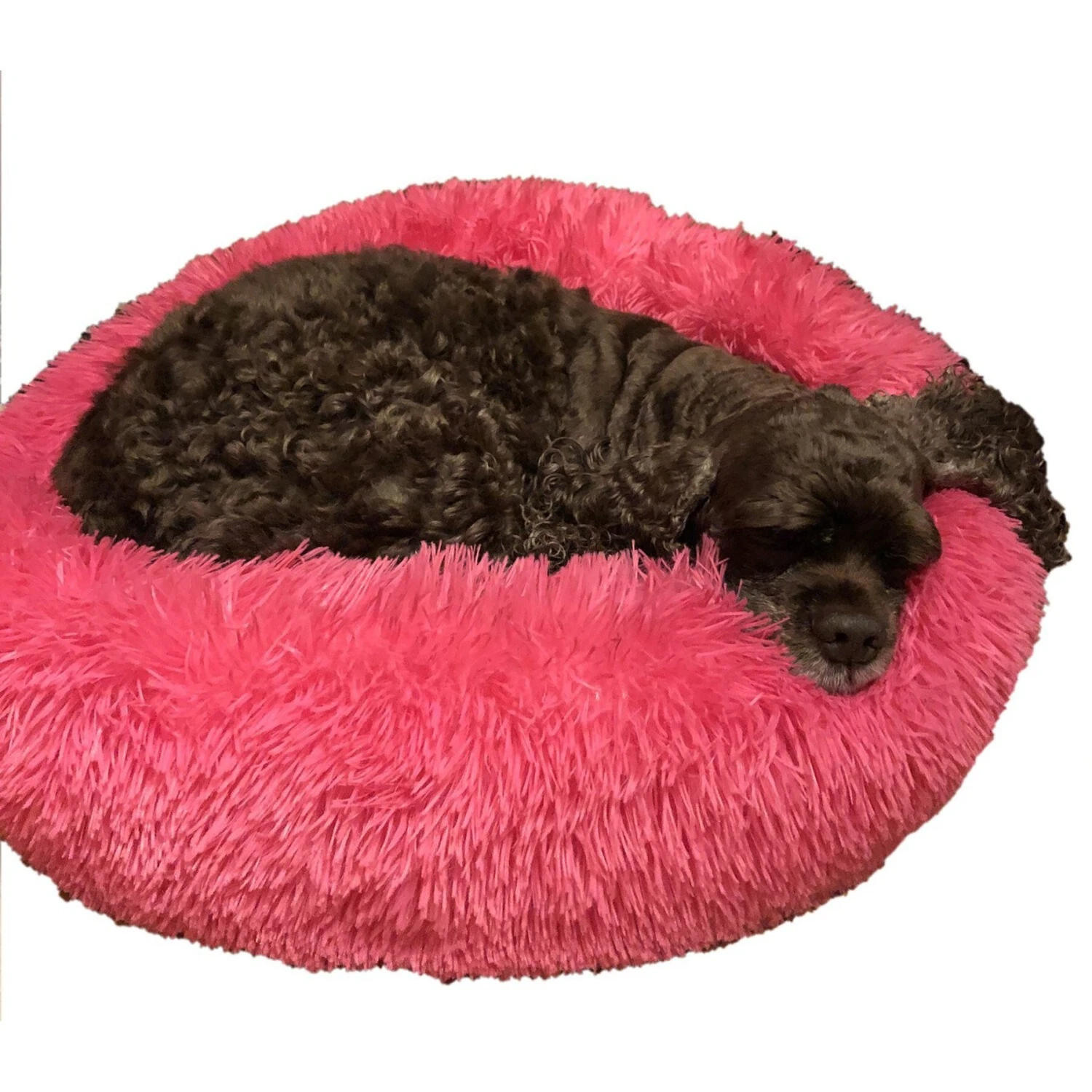 HDP Round Fuzzy Bolster Dog Bed 4 HDP Round Fuzzy Bolster Dog Bed - Image 2