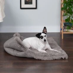 FurHaven Self-Warming Convertible Cuddle Mat Bolster Cat & Dog Bed