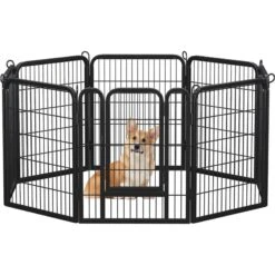 Yaheetech 8-Panel Wire Dog & Cat Exercise Playpen, 26-in W X 32-in H -Pet Dog Supply Store 295096 PT2. AC SS1800 V1692212729
