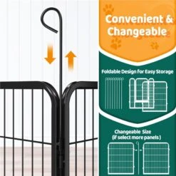 Yaheetech 8-Panel Wire Dog & Cat Exercise Playpen, 26-in W X 32-in H -Pet Dog Supply Store 295096 PT5. AC SS1800 V1692293445