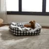 Frisco Buffalo Check Cuddler Pet Bed & Gift Set, Black & White -Pet Dog Supply Store 299397 MAIN. AC SS1800 V1639093641